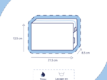 Trousse de toilette rectangle vichy brodé marine