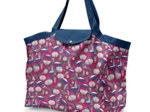 Grand sac cabas en tissu pavot  fuchsia