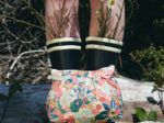 Pochette plissée cerise en fleur