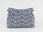 Pochette plissée vichy brodé marine