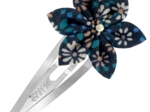 Barrette clic-clac fleur étoile paquerette marine