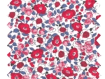 Tissu coton au mètre rouge corolle