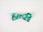 Barrette ruban petit  vichy vert menthe
