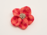 Petite Barrette Pétales de Fleur vichy rouge corail