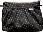 Pochette plissée  paille dorée noir