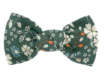 Barrette petit noeud fleuri kaki