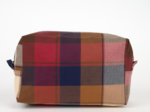 Trousse de toilette rectangle tartan lurex rubis