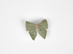 Barrette Mini Noeud Papillon gaze pois or vert amande