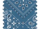 Tissu coton au mètre ex2215 bandana bleu