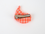 Barrette Baleine vichy orange fluo