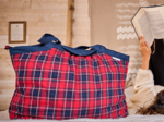 Sac cabas moyen tartan rouge