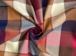 Tissu coton au mètre tartan lurex rubis
