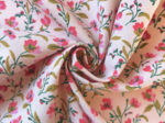 Tissu coton au mètre ex2630 clairiere écru rouge