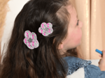 Mini Barrette Pétales de Fleur serenade fluo