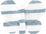 Barrette petit papillon rayé bleu blanc