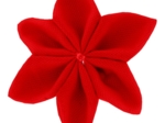 Barrette fleur étoile 4 rouge tangerine