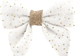 Barrette Mini Noeud Papillon  blanc pailleté