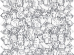 Coupon tissu 1 m les chats ex1089