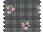 Coupon tissu 1 m tartan fleuri