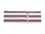 Bandeau jersey rayure aubergine blanc