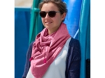 Foulard pompon etoile or fuchsia