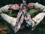 Foulchie long cerise en fleur