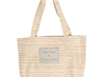 Sac tote bag pliable rayé or blanc
