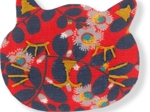 Barrette miaou feuillage vermillon