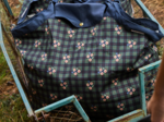 Sac cabas grand tartan fleuri