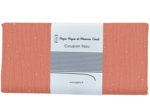 Coupon tissu 50 cm gaze pois or rose blush
