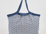 Sac cabas moyen vichy brodé marine