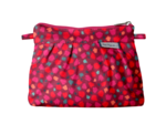 Mini pochette plissée pompons cerise