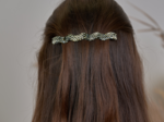 Barrette Vague Longue damier noir or