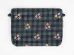 Pochette tissu tartan fleuri