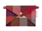 Pochette enveloppe moyenne tartan lurex rubis
