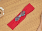 Bandeau jersey bébé noeud jardin d'aurore