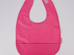 Bavoir tissu plastifié vichy rose fluo