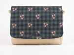 Rabat besace carré grand tartan fleuri