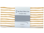 Coupon tissu 50 cm rayé or blanc