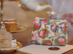 Mini pochette plissée fleur de thé