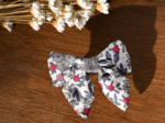 Barrette Mini Noeud Papillon serenade rouge gris