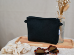 Mini pochette tissu velours côtelé noir
