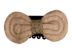 Barrette Noeud Anti-Glisse gaze pailletée camel
