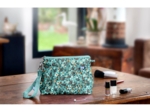 Pochette plissée panthère jade