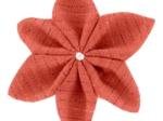 Barrette fleur étoile 4 gaze lurex corail