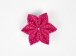 Barrette fleur étoile fuchsia pailleté
