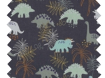Coupon tissu enduit de 35cm  jurassic dino marine