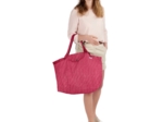 Grand sac cabas en tissu fuchsia argent