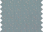 Tissu gaze pois or bleu gris