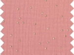 Tissu ex2268 gaze pois or rose foncé